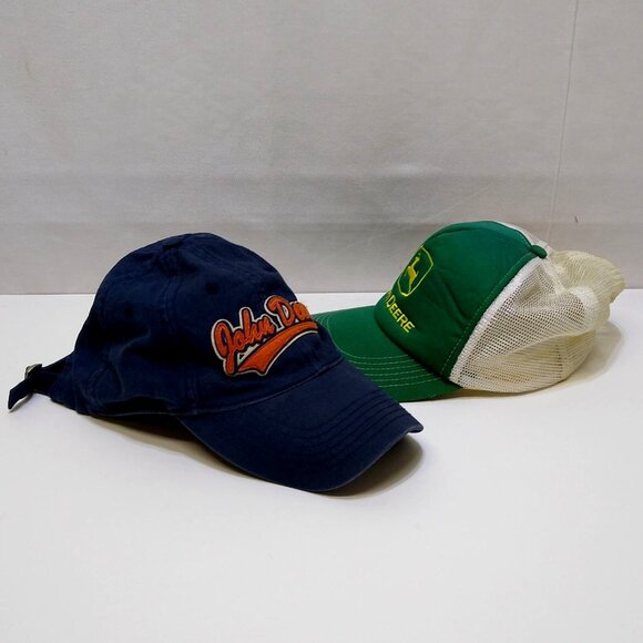 John Deere Hats Bundle Blue Hat K-Products Strapback Green Hat Mesh Trucker Cap - Picture 2 of 8
